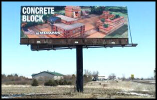 Supreme Outdoor billboard — Menards Concrete Block